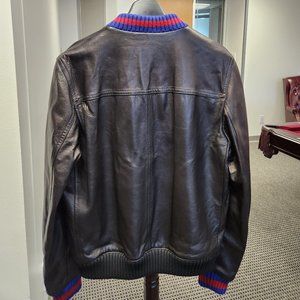 Gucci leather bomber jacket